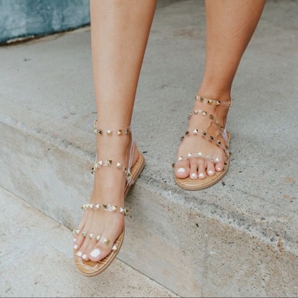Gladiator sandal black with gold pyramid stud - Picture 9 of 9